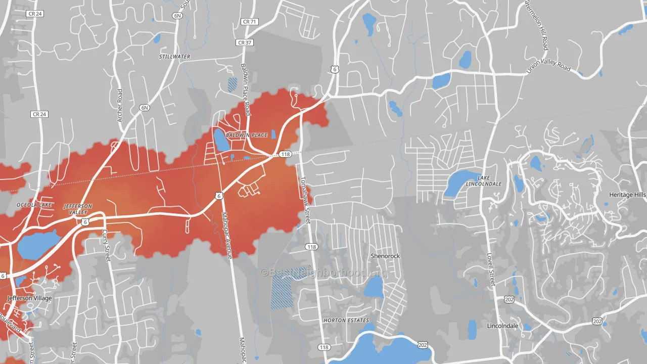 Transit Grade map of 10505, NY