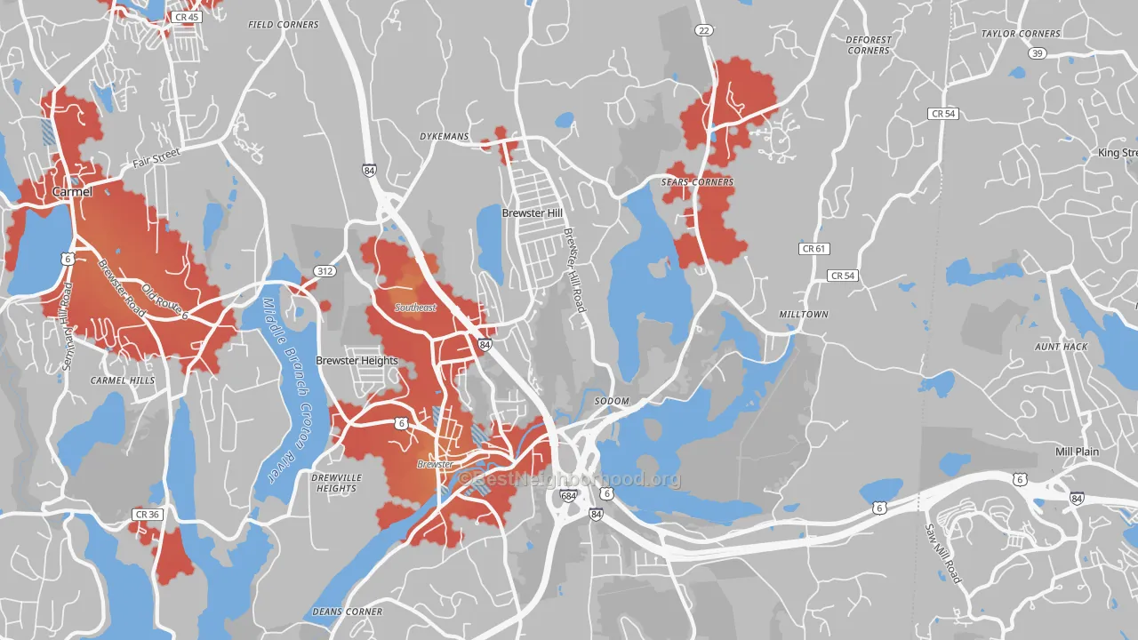 Transit Grade map of 10509, NY