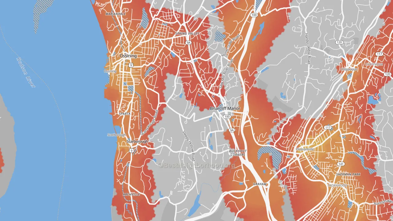 Transit Grade map of 10510, NY