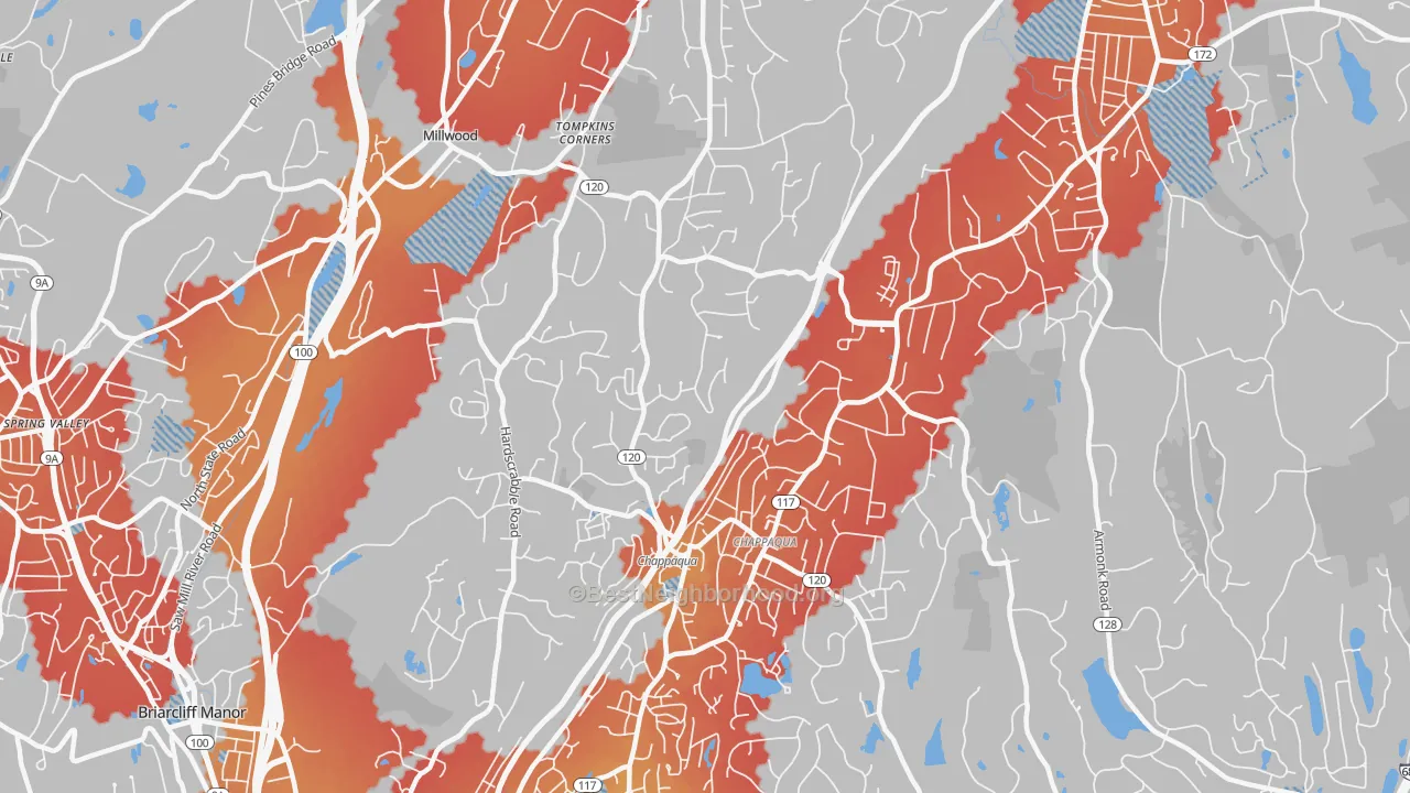 Transit Grade map of 10514, NY
