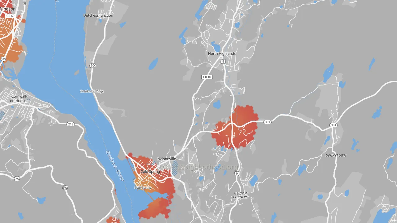Transit Grade map of 10516, NY