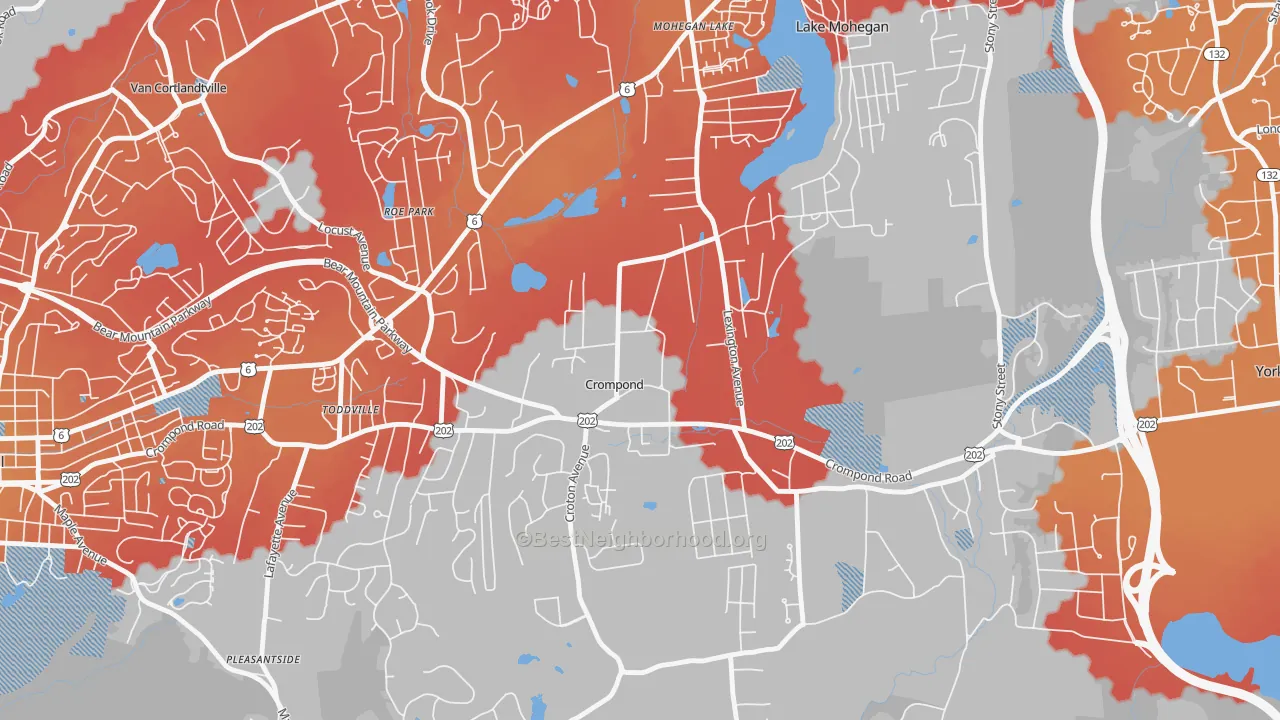 Transit Grade map of 10517, NY