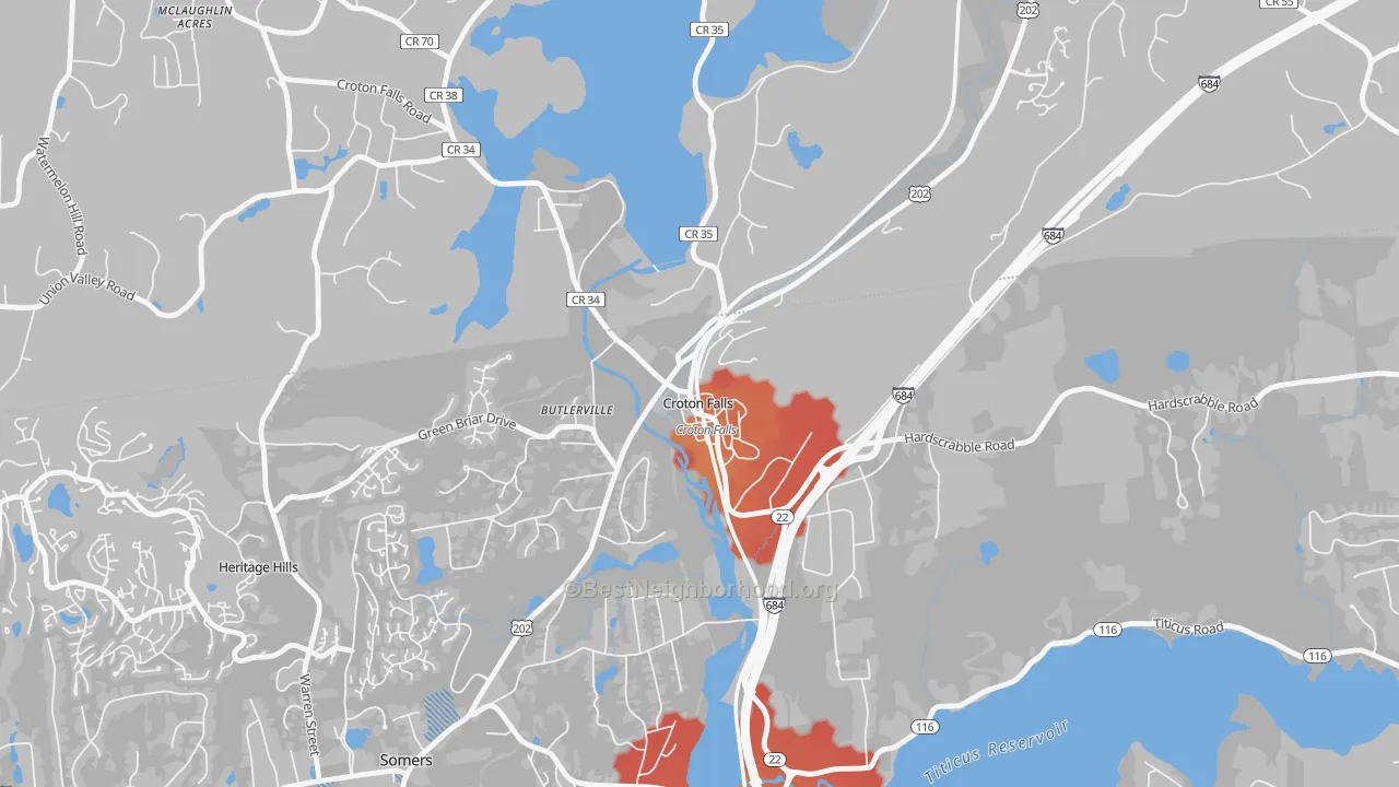 Transit Grade map of 10519, NY