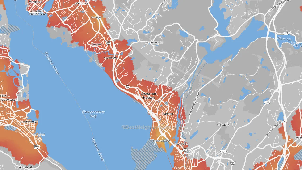 Transit Grade map of 10520, NY
