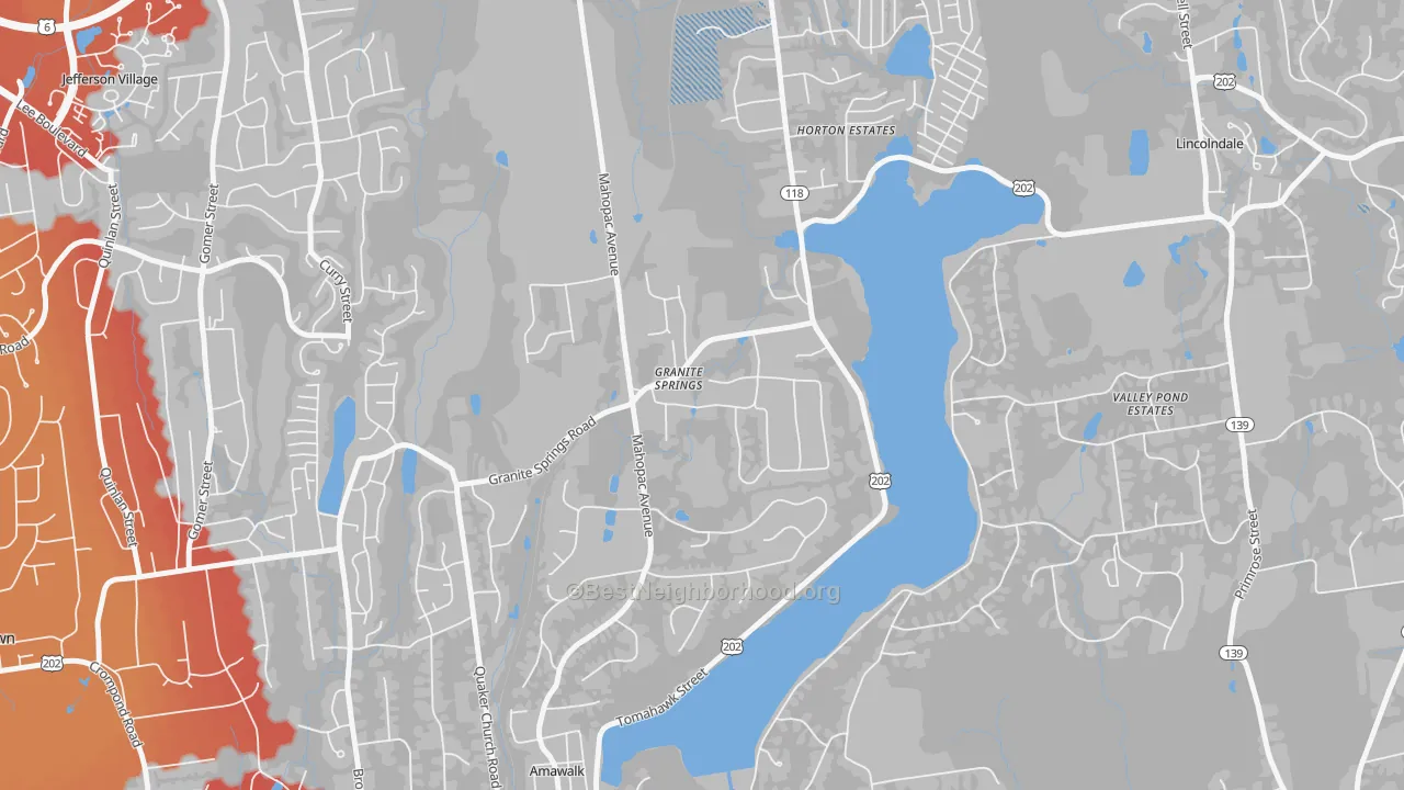 Transit Grade map of 10527, NY