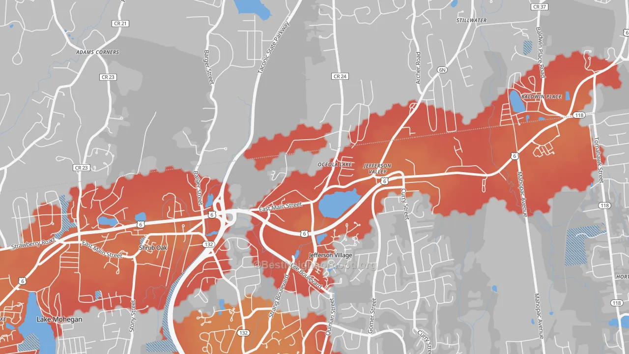 Transit Grade map of 10535, NY