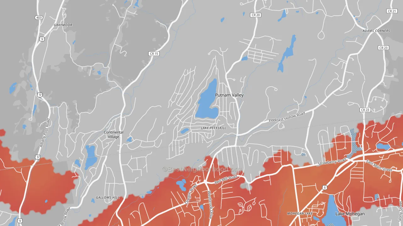 Transit Grade map of 10537, NY