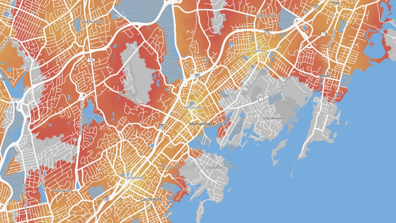 Transit Grade map of 10543, NY