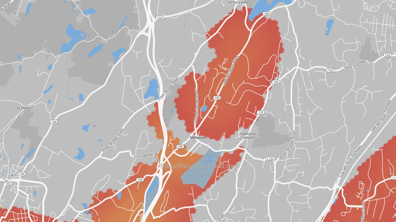 Transit Grade map of 10546, NY