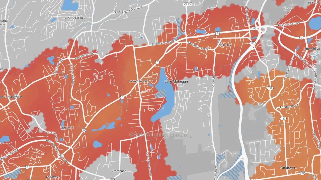 Transit Grade map of 10547, NY