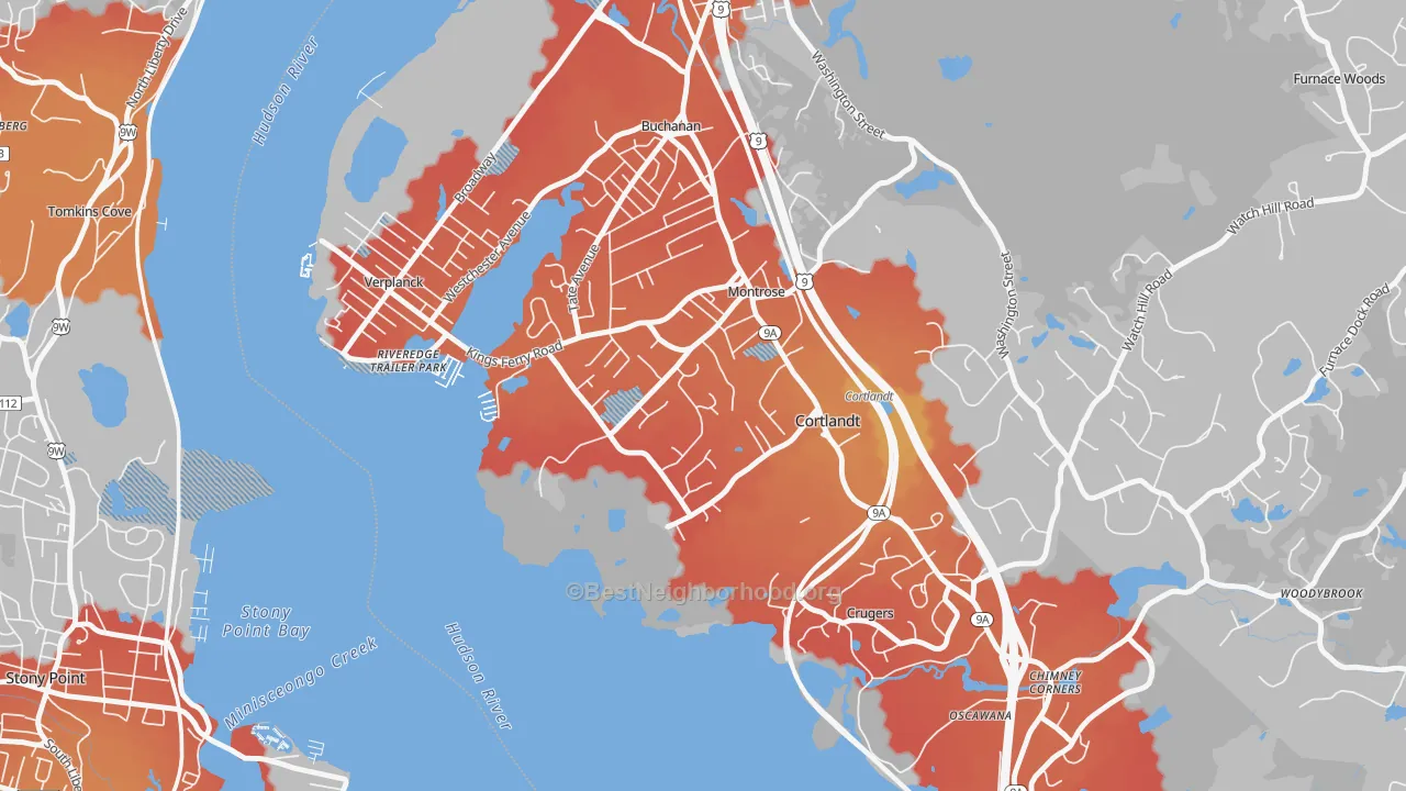 Transit Grade map of 10548, NY