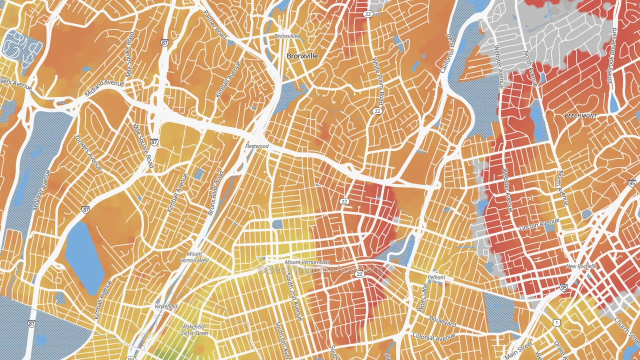 Transit Grade map of 10552, NY