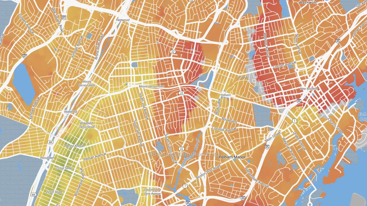 Transit Grade map of 10553, NY