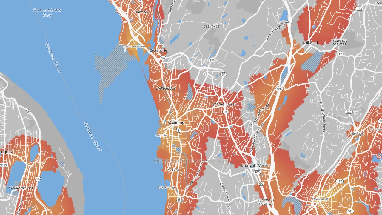 Transit Grade map of 10562, NY