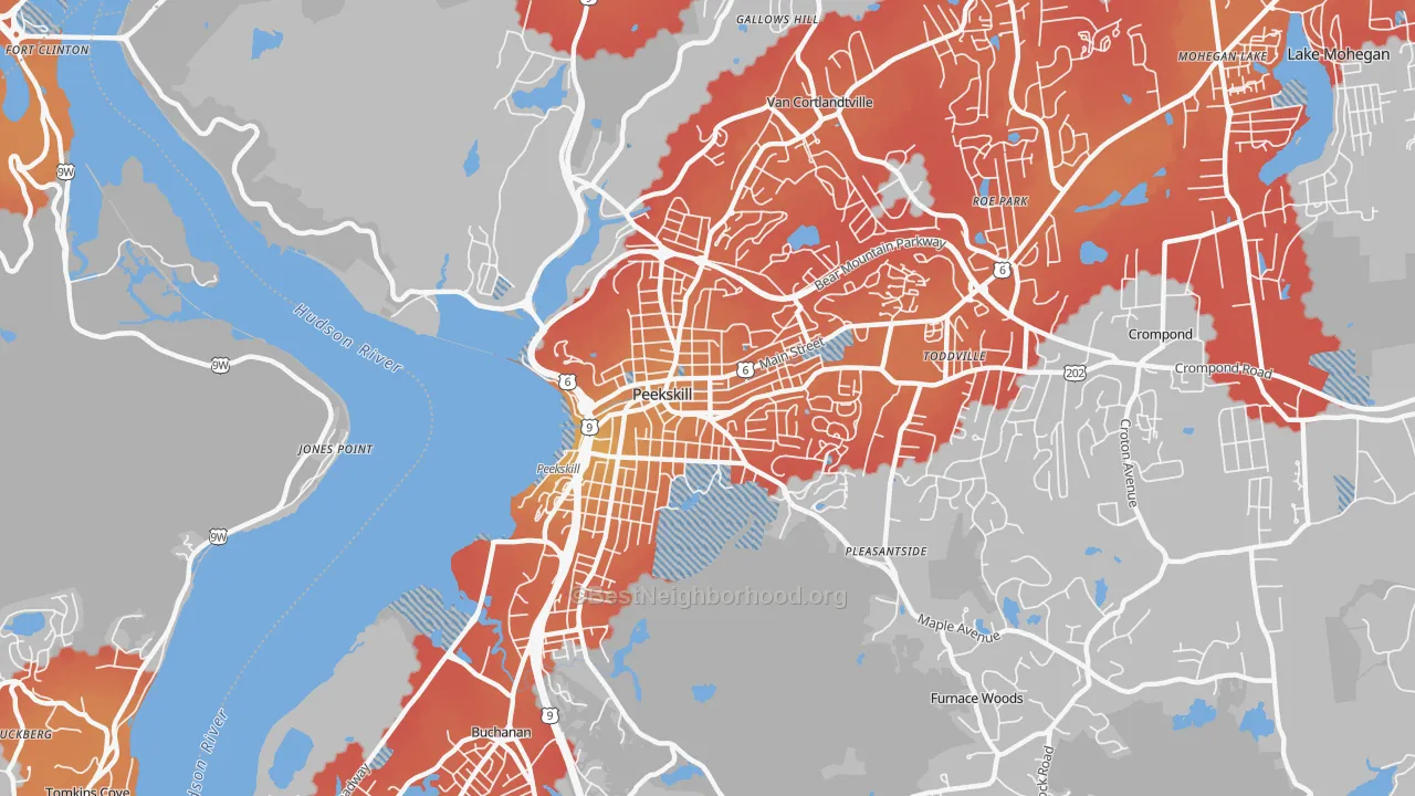 Transit Grade map of 10566, NY