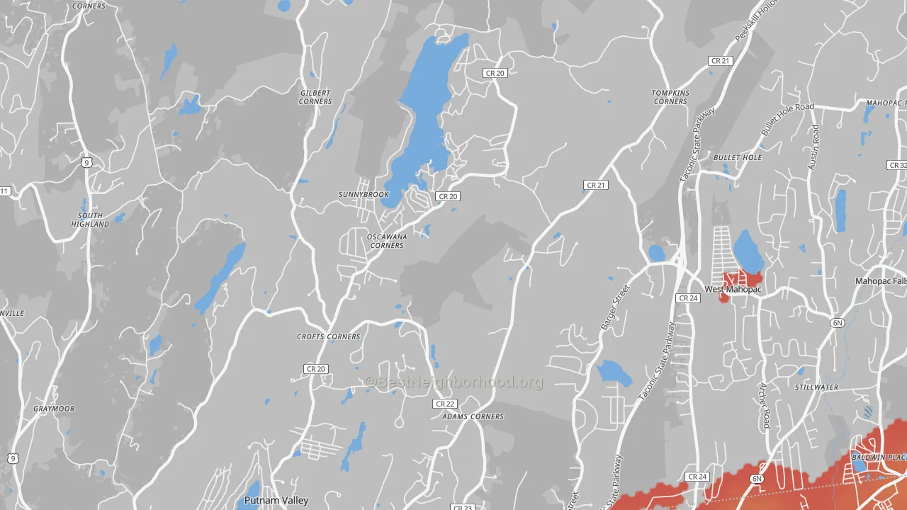 Transit Grade map of 10579, NY
