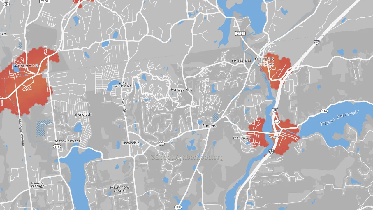 Transit Grade map of 10589, NY