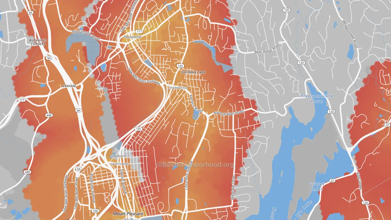 Transit Grade map of 10594, NY