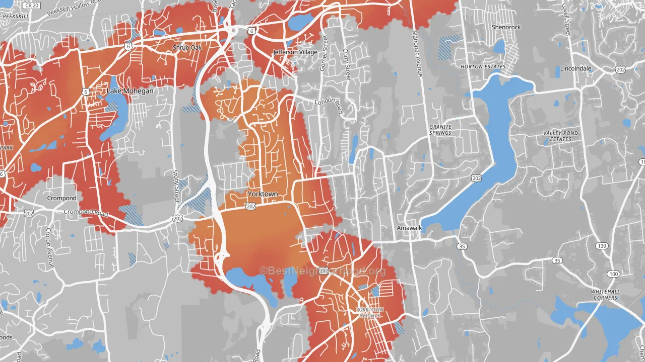 Transit Grade map of 10598, NY