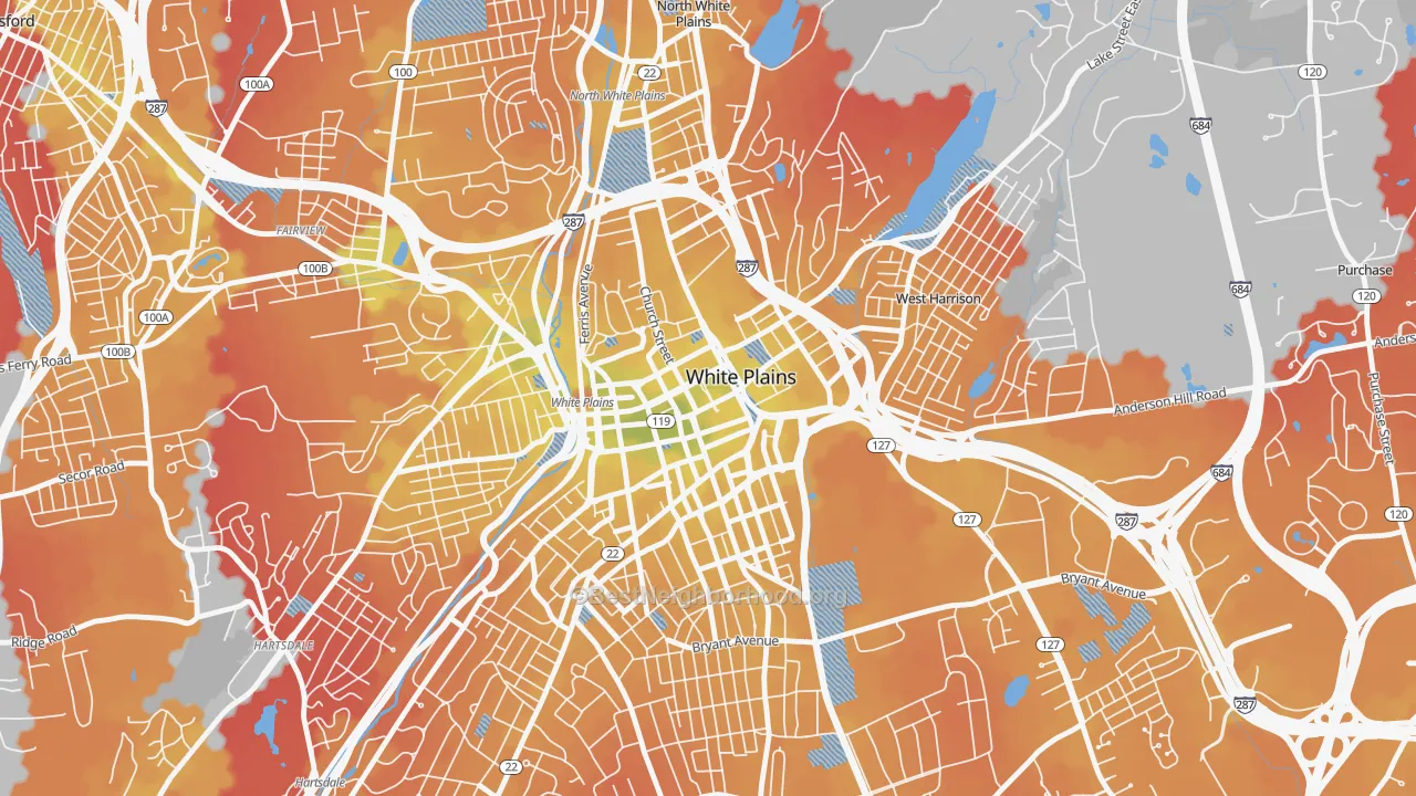 Transit Grade map of 10601, NY