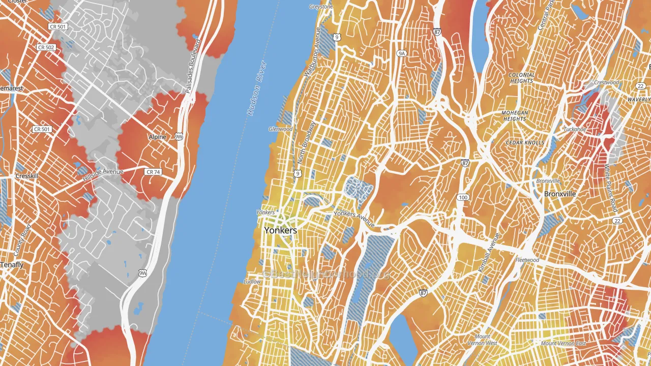 Transit Grade map of 10701, NY