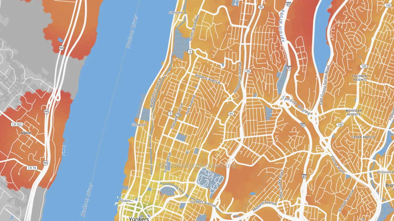 Transit Grade map of 10703, NY