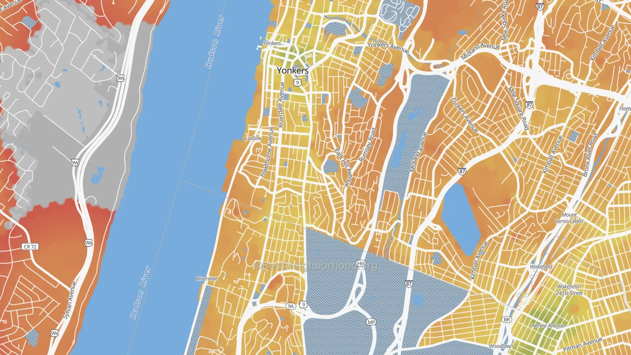 Transit Grade map of 10705, NY