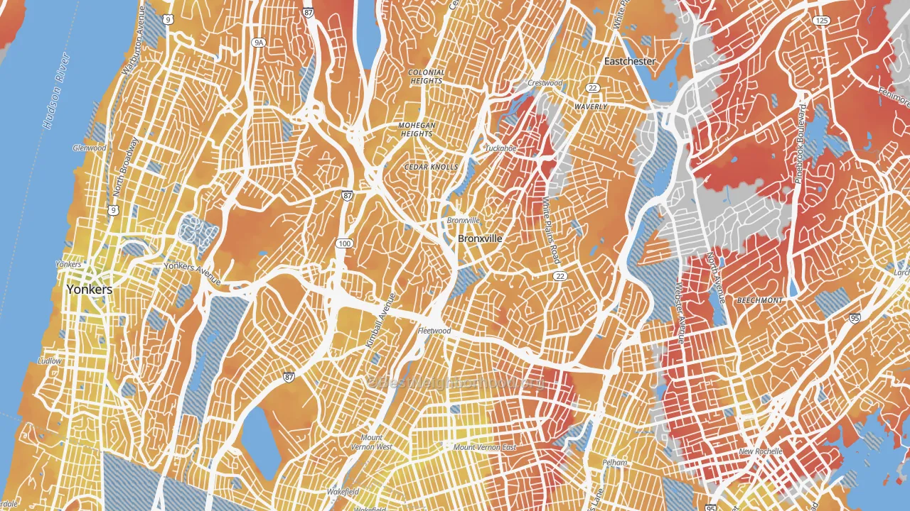 Transit Grade map of 10708, NY