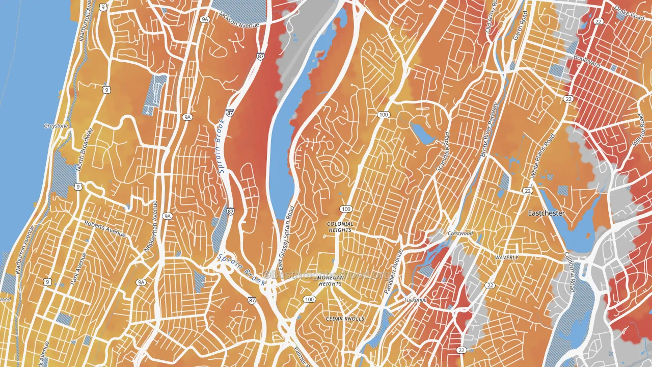 Transit Grade map of 10710, NY
