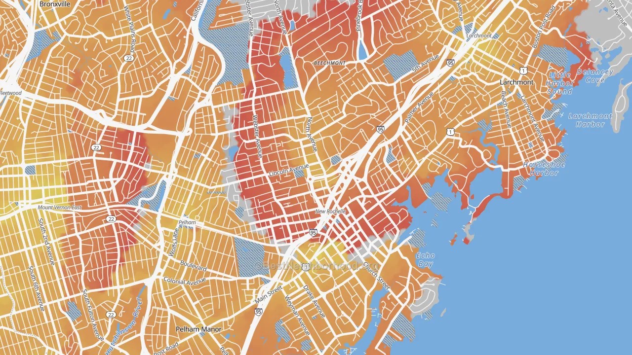 Transit Grade map of 10801, NY