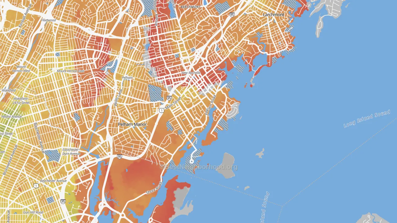 Transit Grade map of 10805, NY