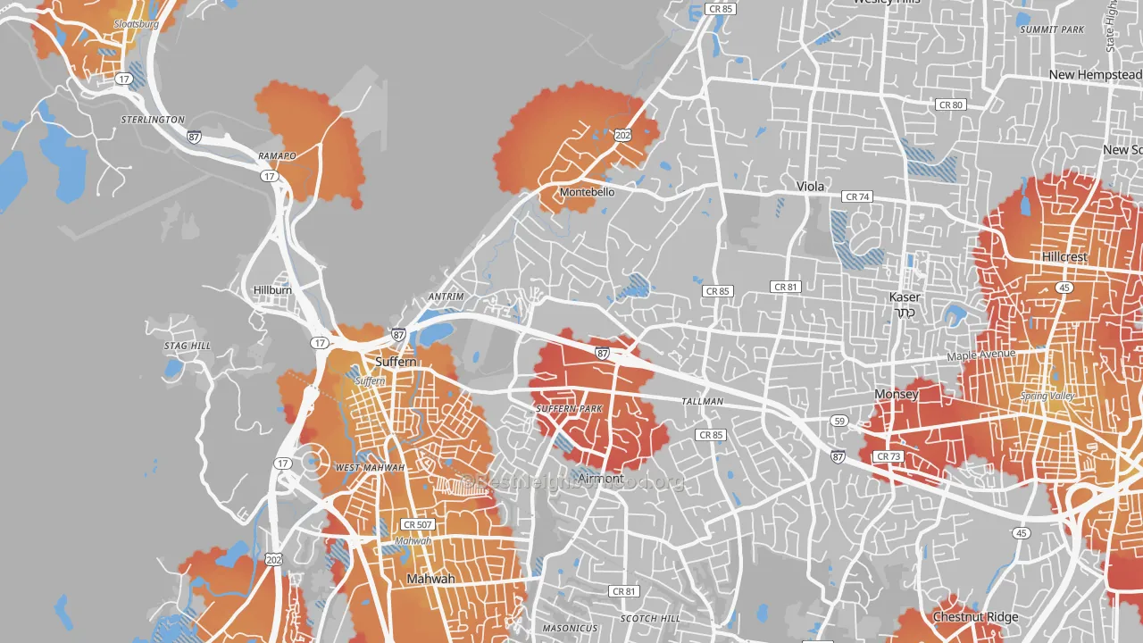 Transit Grade map of 10901, NY