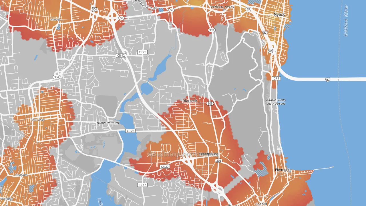 Transit Grade map of 10913, NY