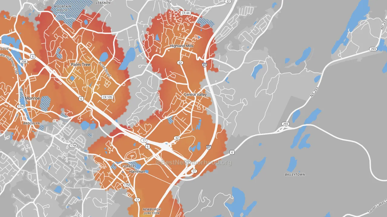 Transit Grade map of 10917, NY