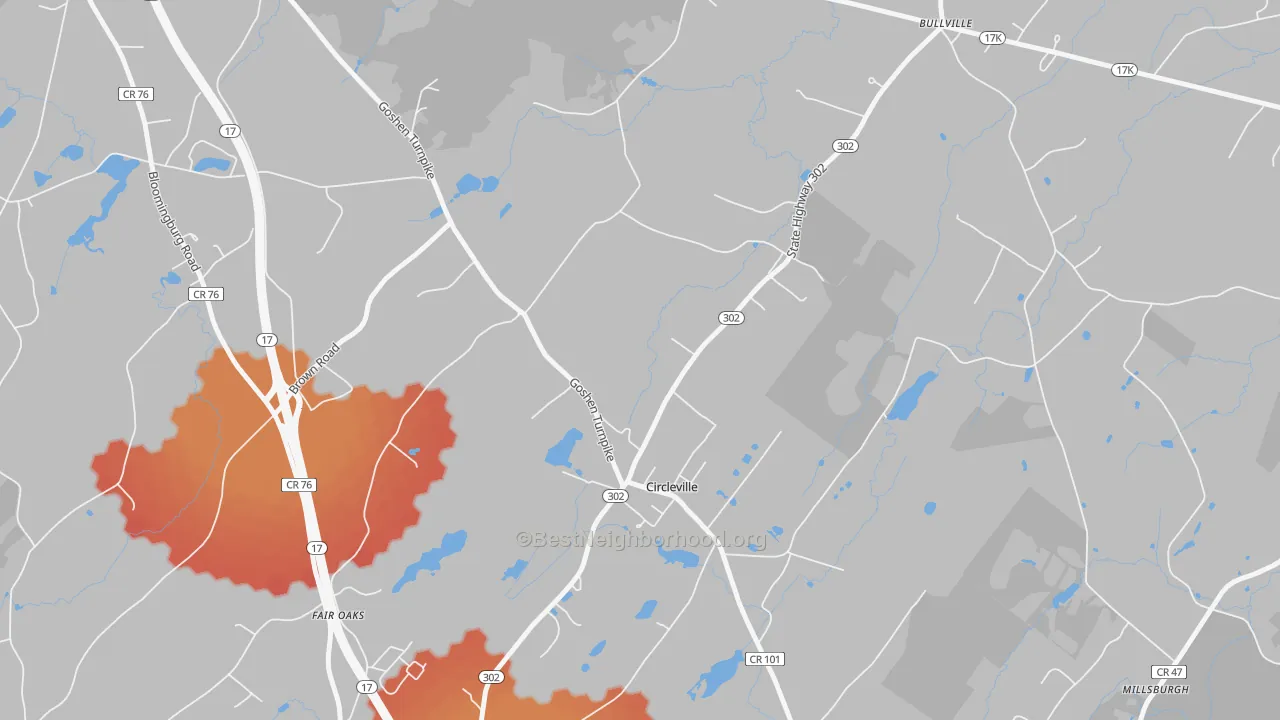 Transit Grade map of 10919, NY