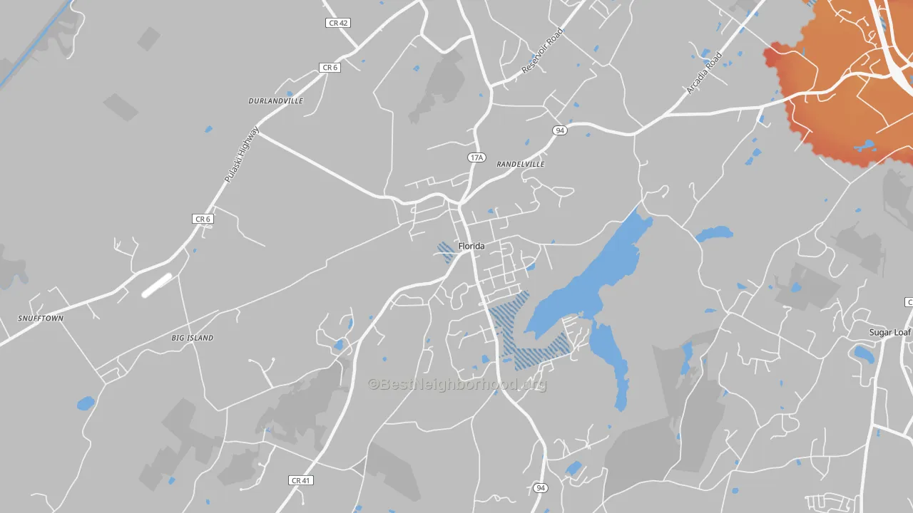 Transit Grade map of 10921, NY