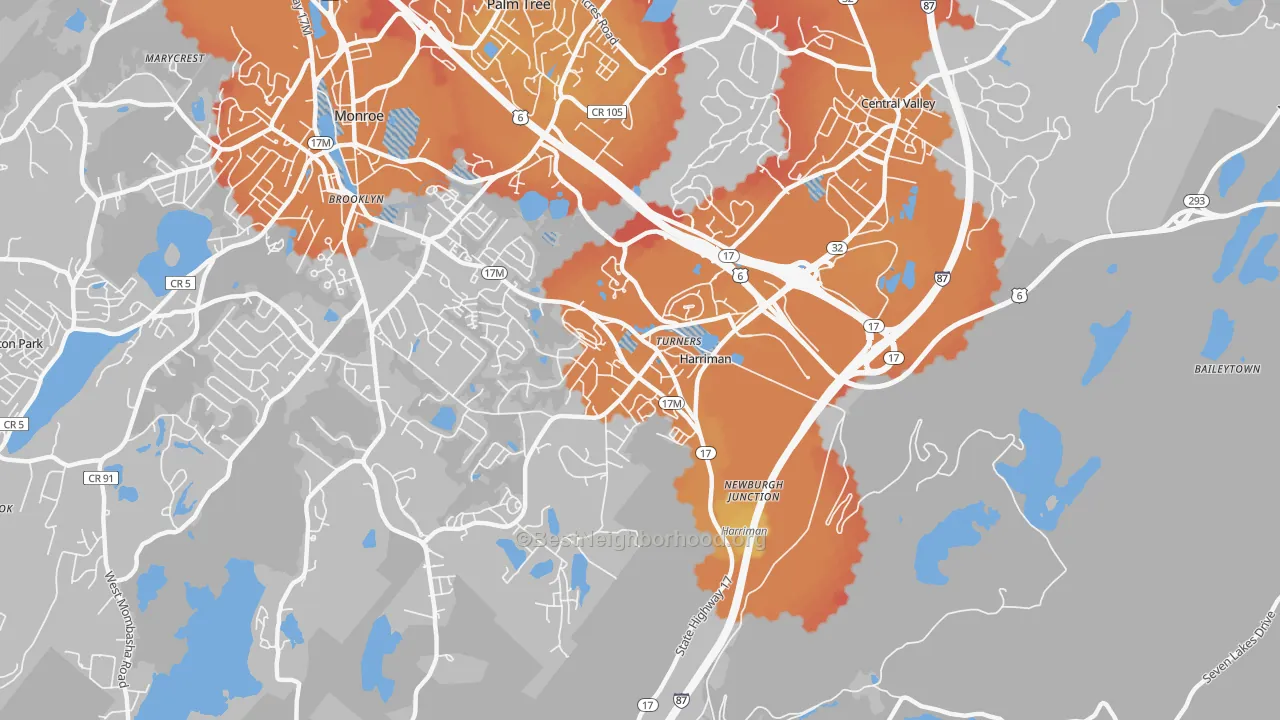 Transit Grade map of 10926, NY