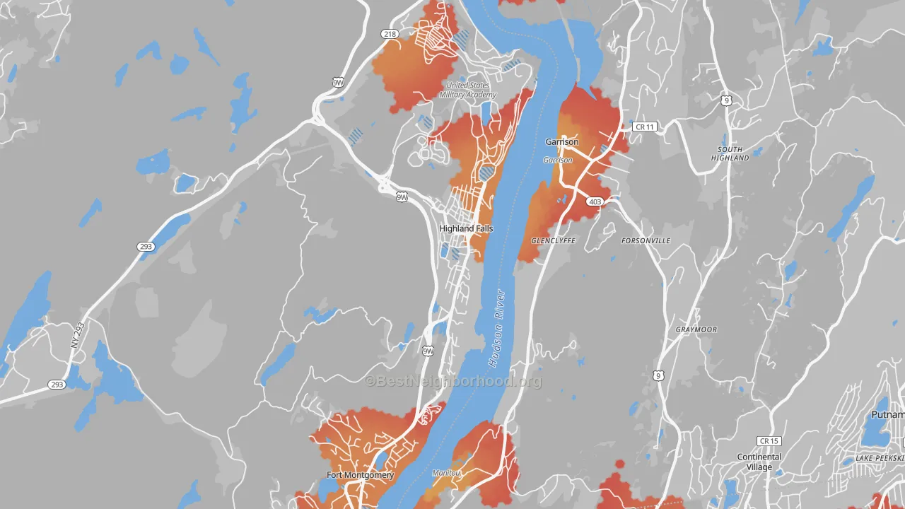 Transit Grade map of 10928, NY