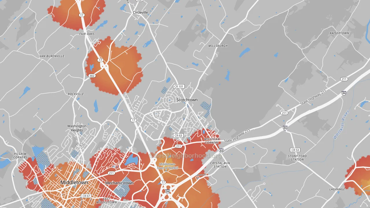 Transit Grade map of 10941, NY