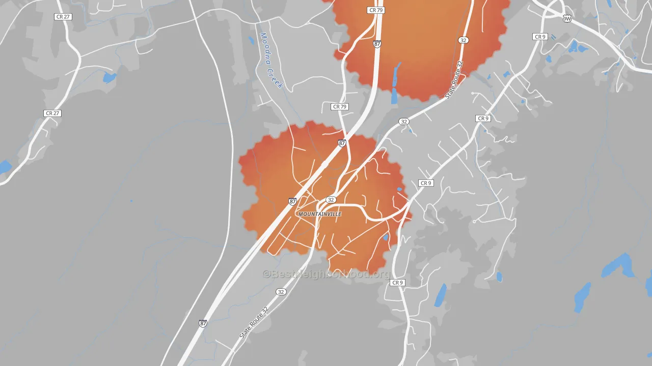 Transit Grade map of 10953, NY