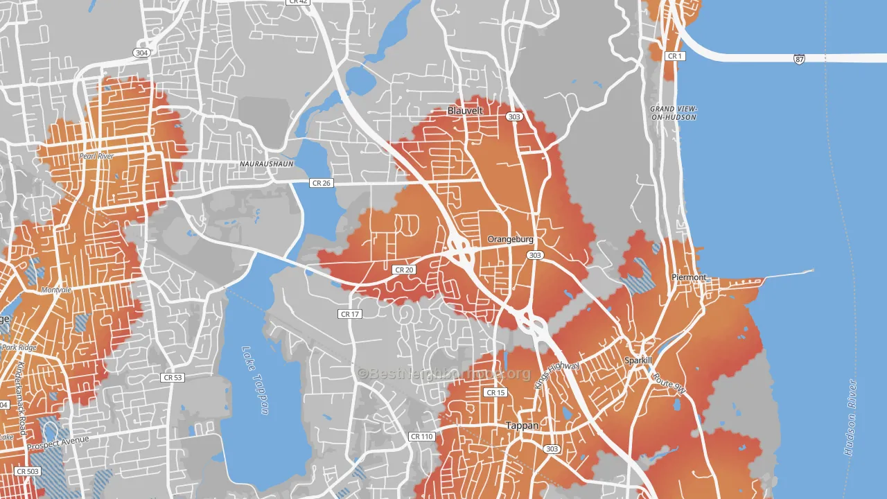 Transit Grade map of 10962, NY
