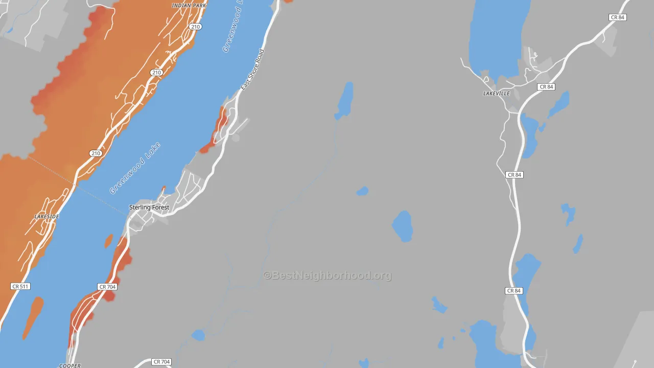 Transit Grade map of 10979, NY