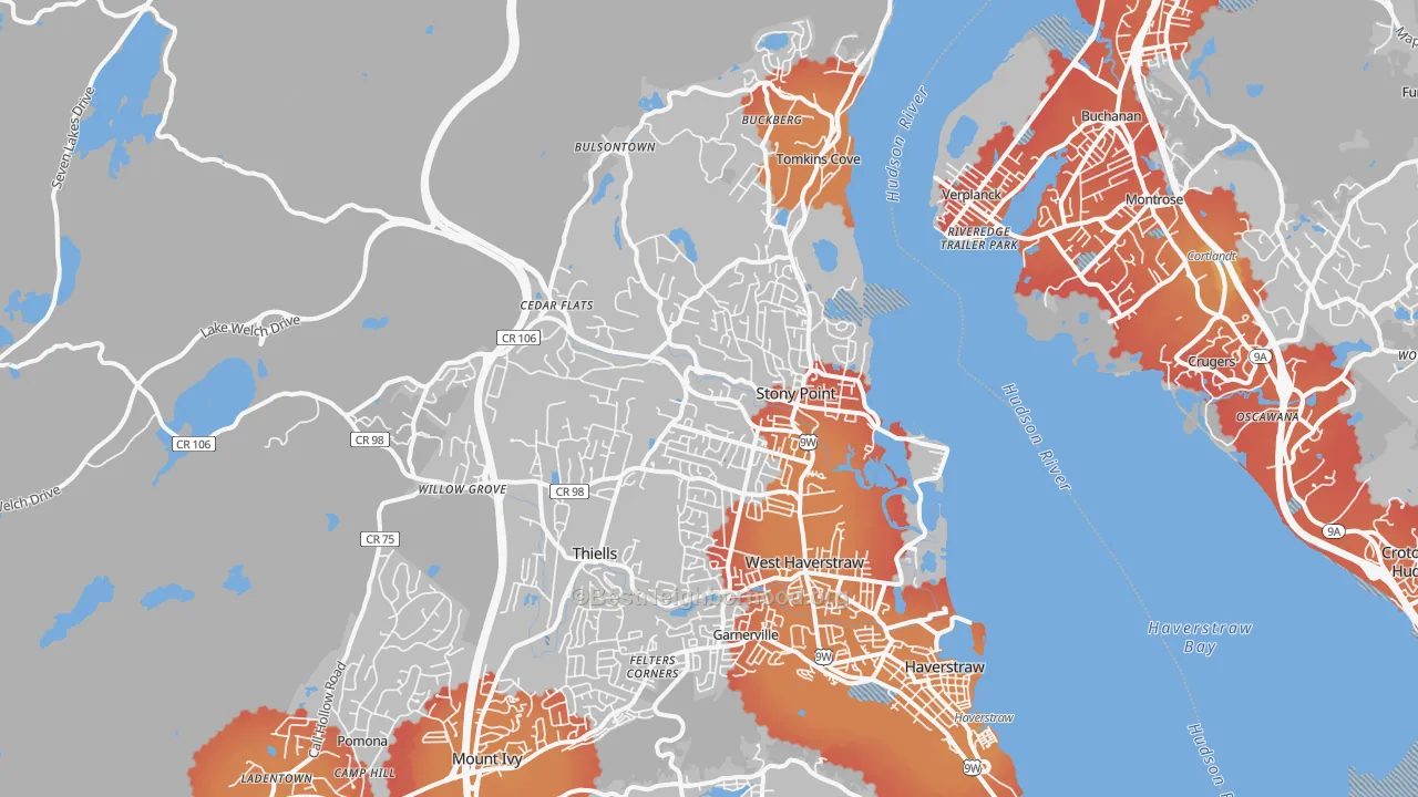 Transit Grade map of 10980, NY