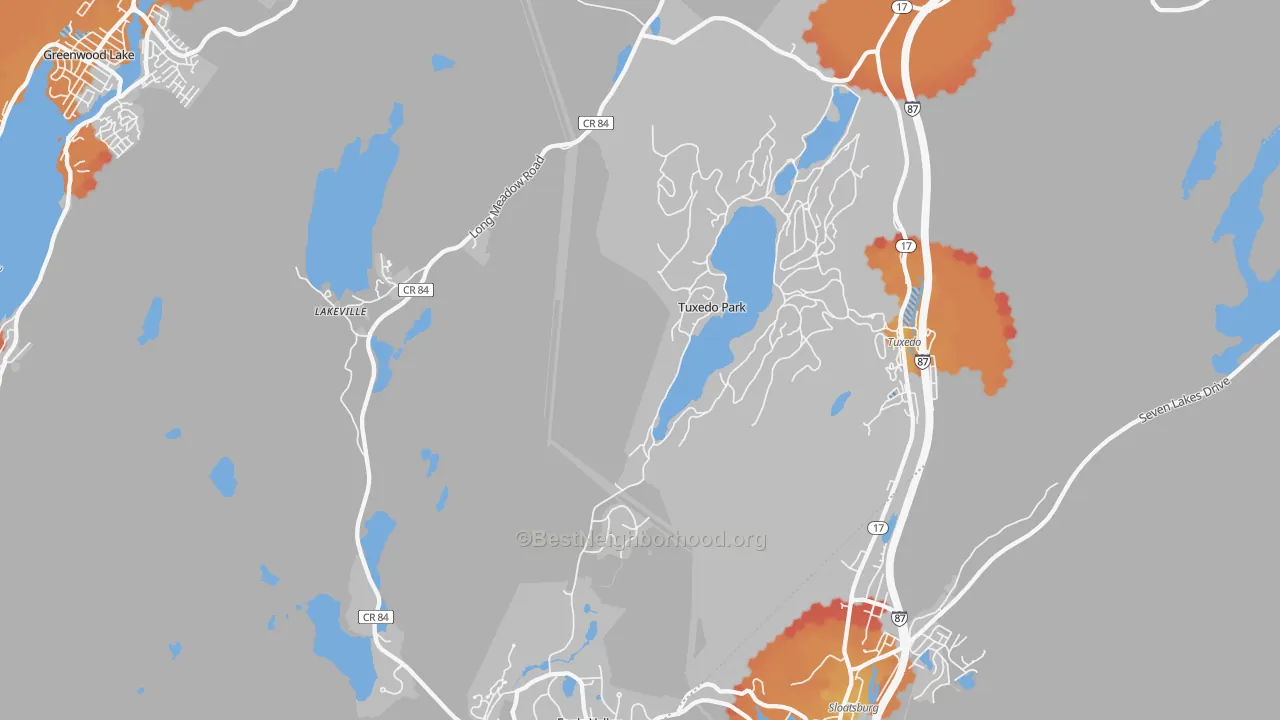 Transit Grade map of 10987, NY