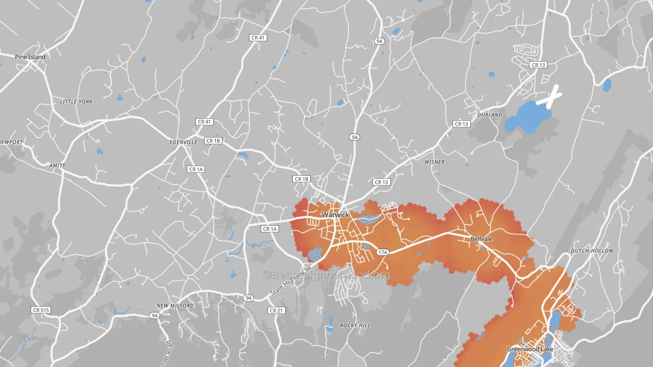 Transit Grade map of 10990, NY
