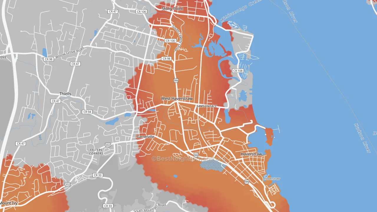 Transit Grade map of 10993, NY