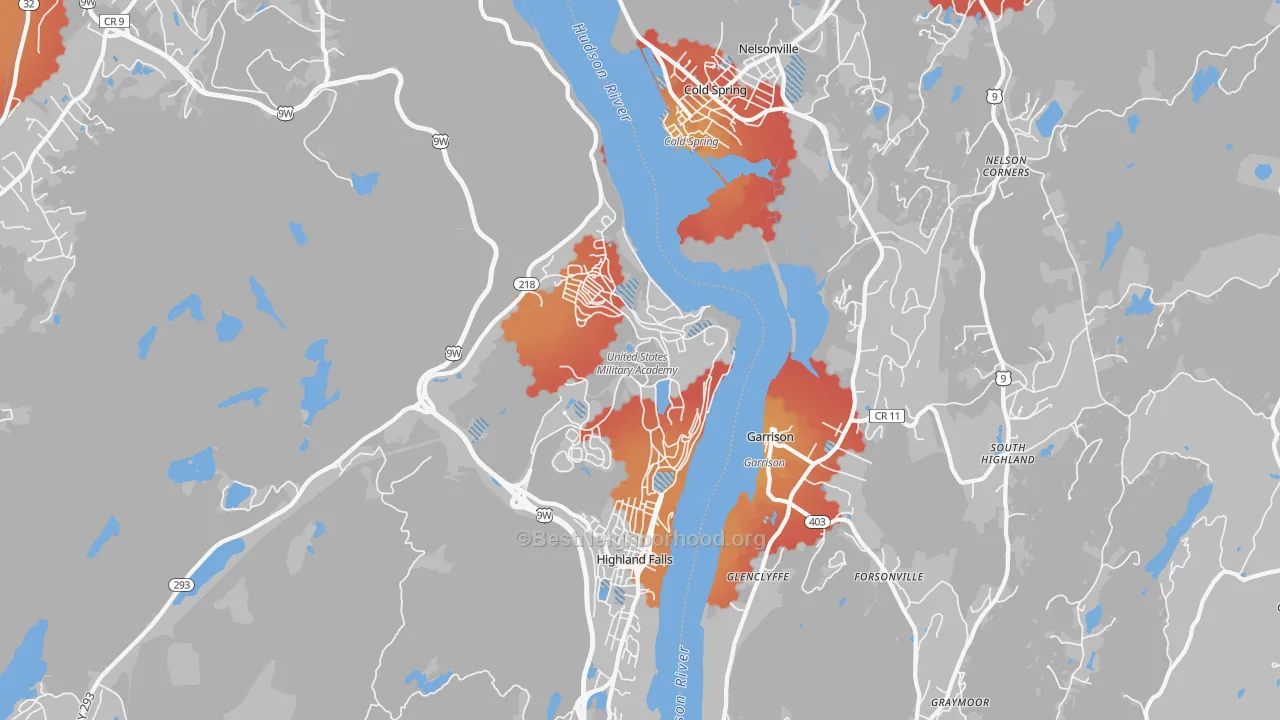 Transit Grade map of 10996, NY