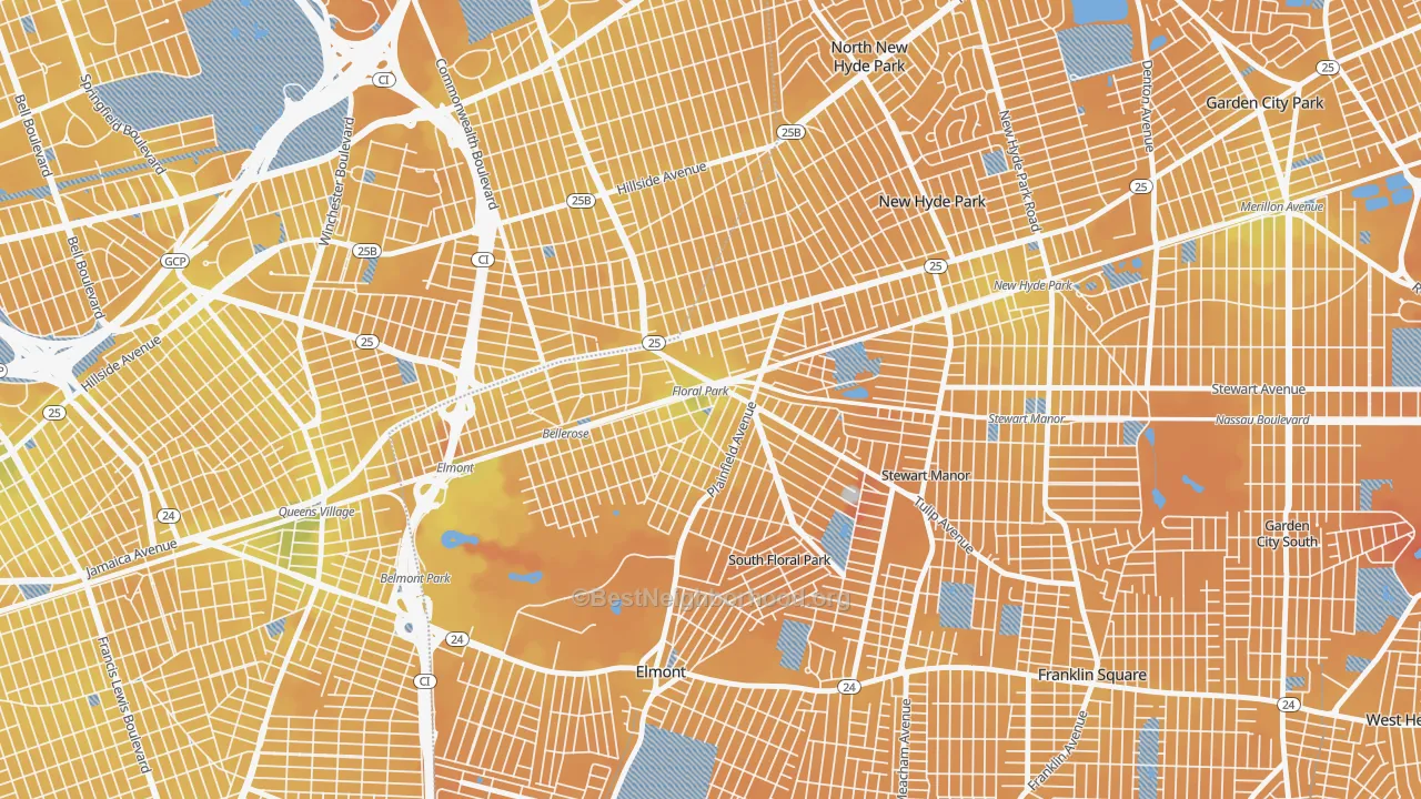 Transit Grade map of 11001, NY