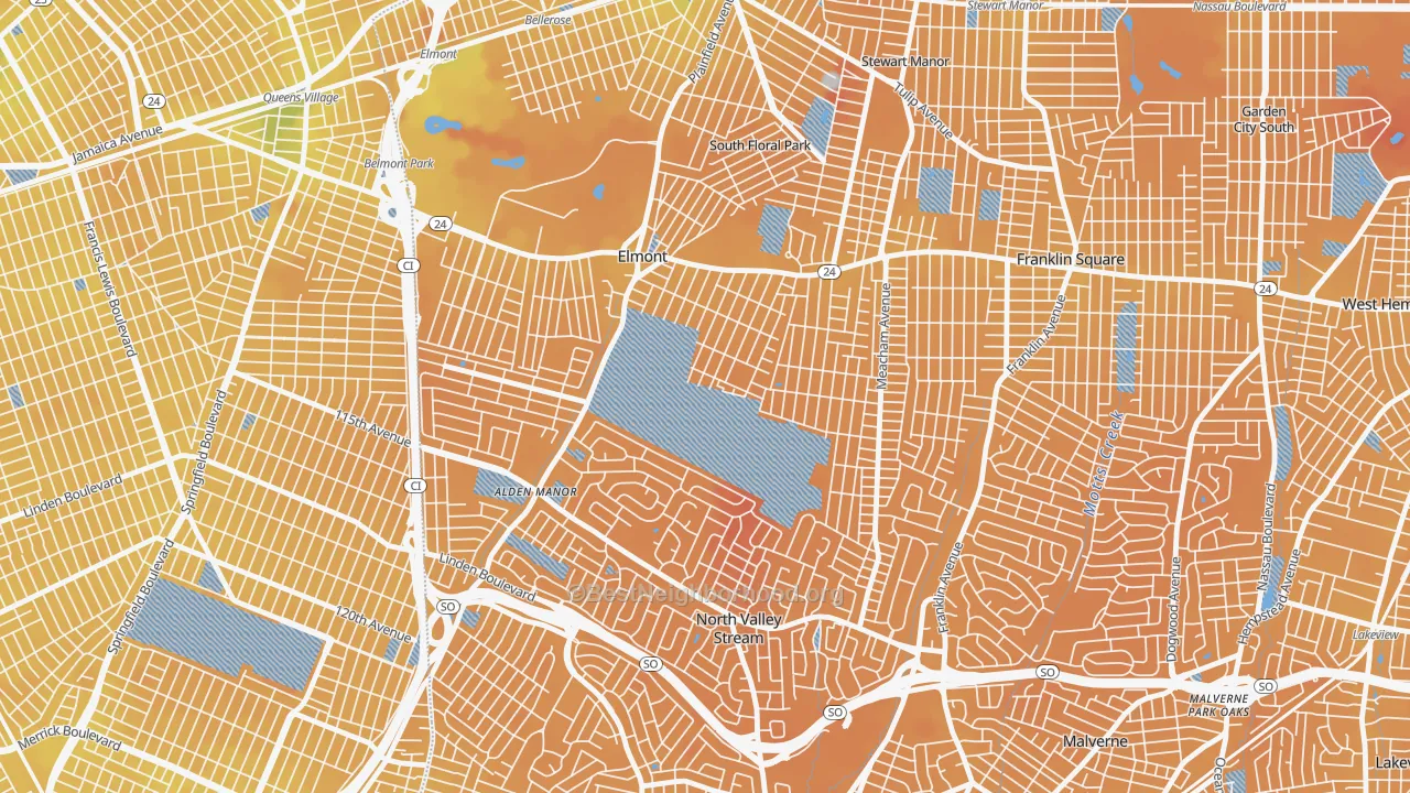 Transit Grade map of 11003, NY