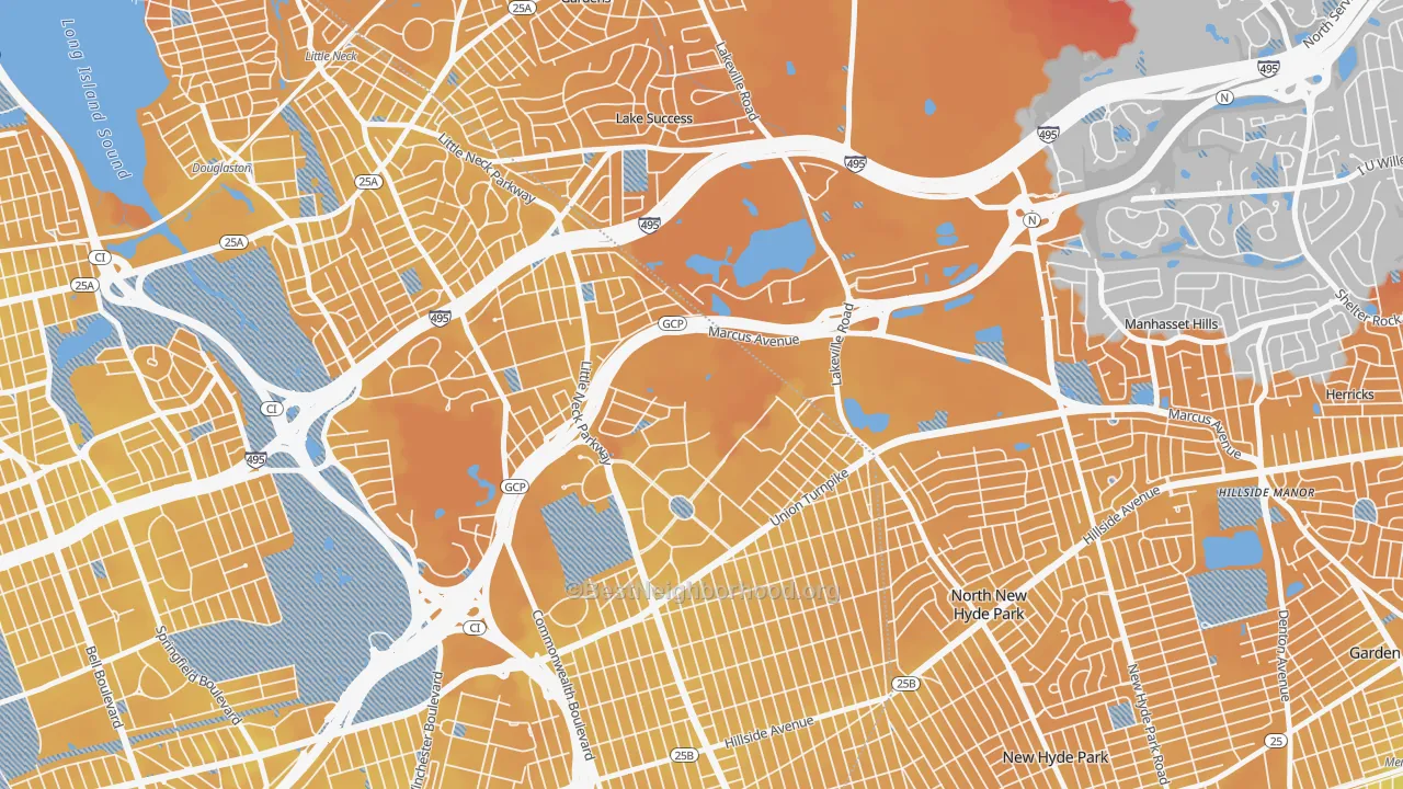 Transit Grade map of 11005, NY